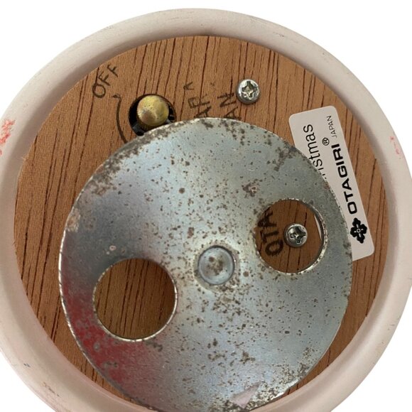 Otagiri Ceramic Sleeping Mouse Christmas Music Box candy Stripes Japan CHIP - Picture 4 of 11